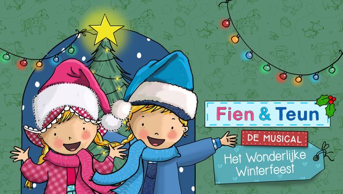 Fien en Teun beeldmerk met Fien & Teun in een winterse outfit